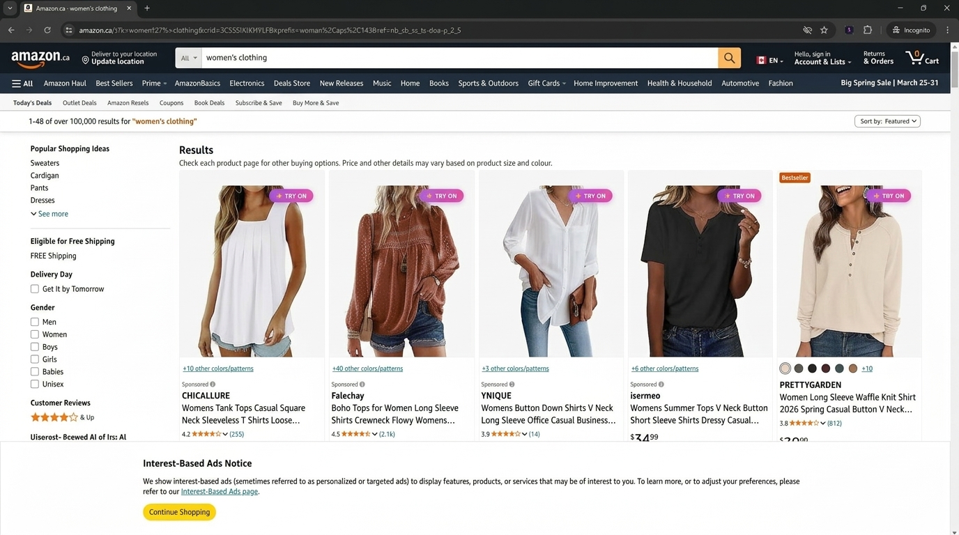 Try-On Buttons Appear Everywhere