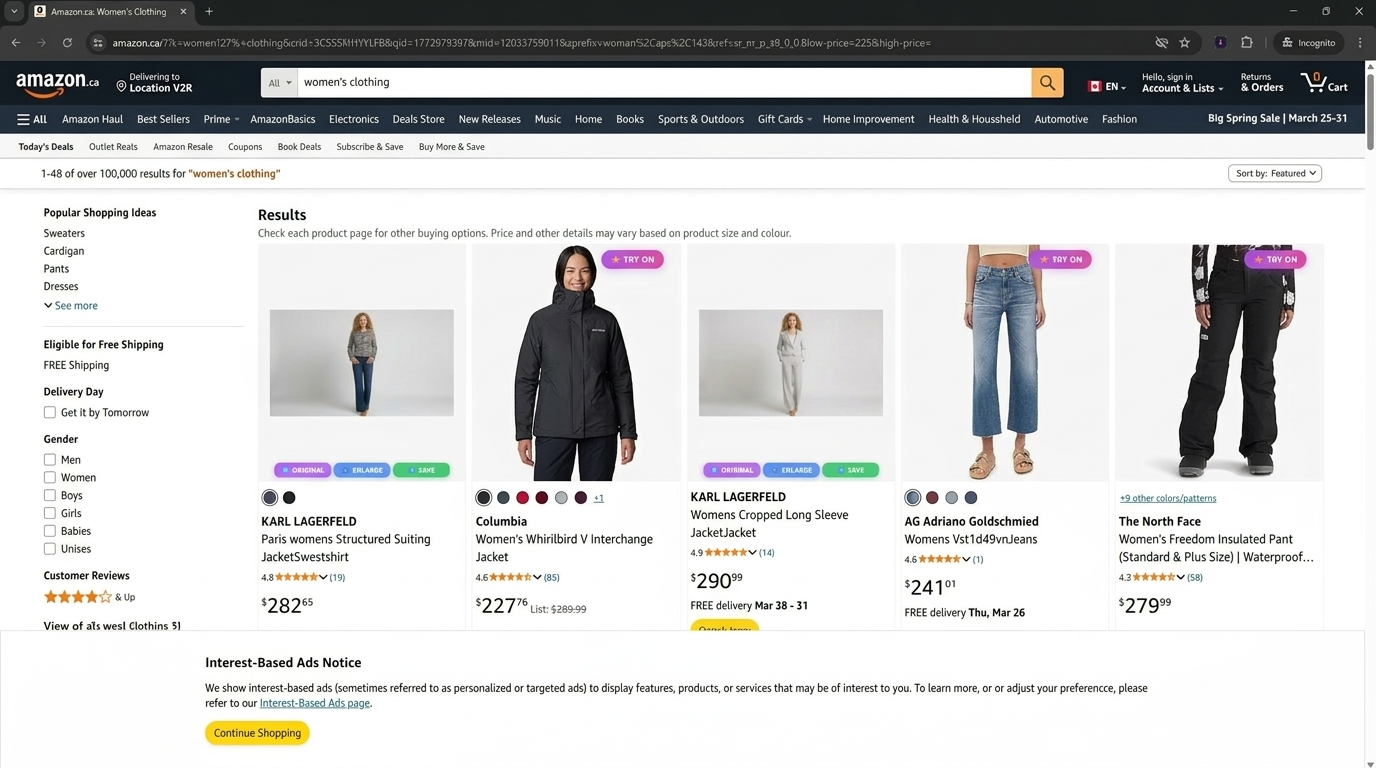 AI-Powered Try-On Results